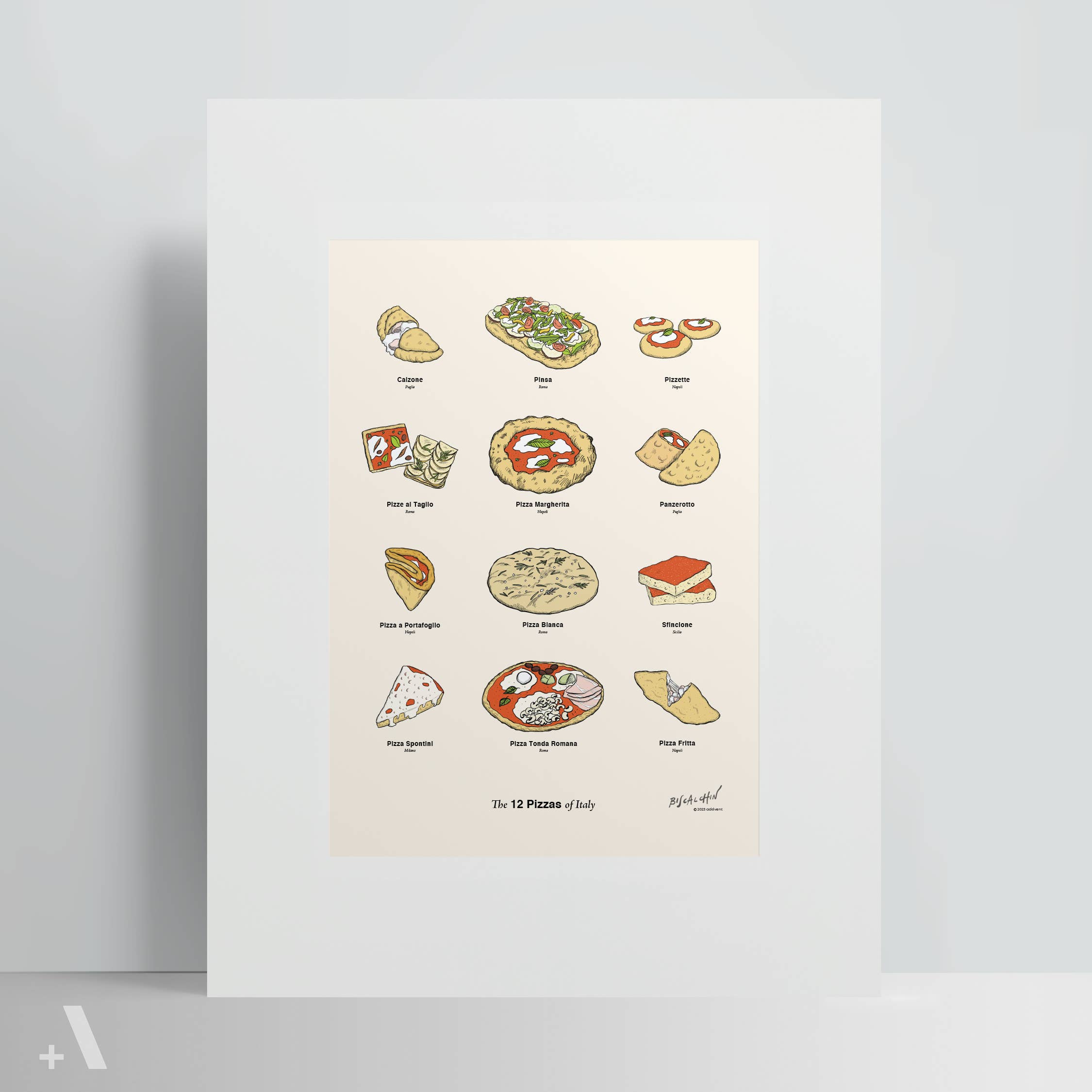 Addvent - Wholesale Poster - Pizzas of Italy / Poster Art Print1