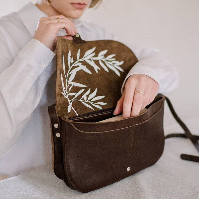 Keecie – wholesale Axelväska - Dam – Väska Little Fox i mörkbrunt slitet läder8