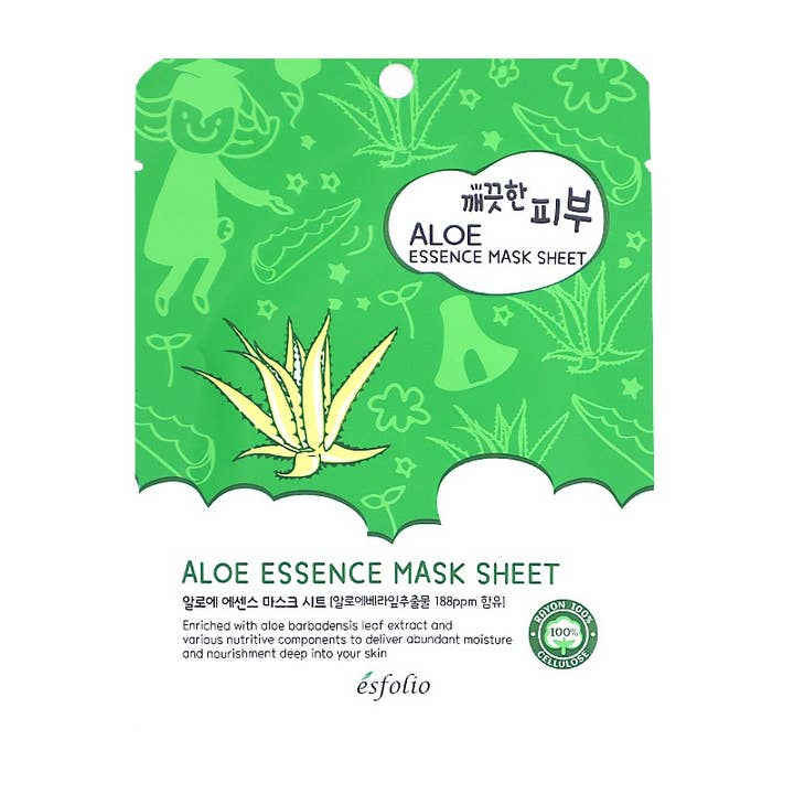 PINEAPPLE Beauty – wholesale Skincare face mask – Esfolio ESMPPUAL Essence Mask Sheet Aloe - 10pc