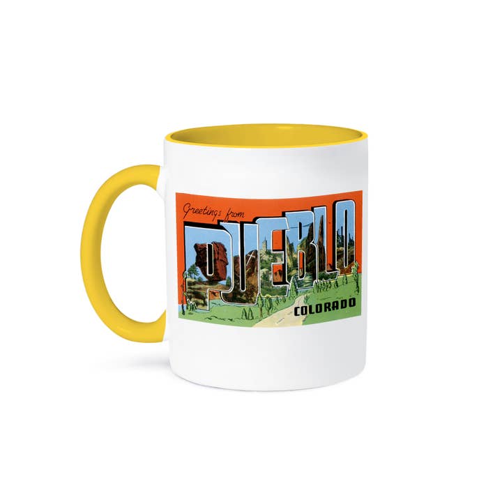 3dRose - Wholesale Coffee Mug - 3dRose, Greetings From Pueblo Colorado With Bold Letters and Scenes of Pueblo, Mug