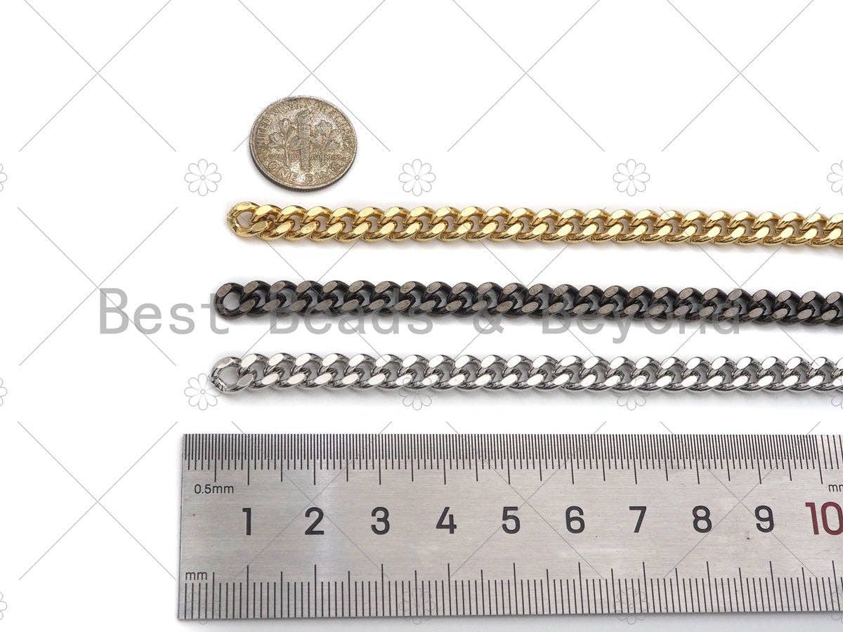 BestBeads&Beyond - Vente Collier maille et chaîne - Chaîne cubique à maillons plats 3mm/4mm/5mm/6mm/7mm au mètre, sku#M2903