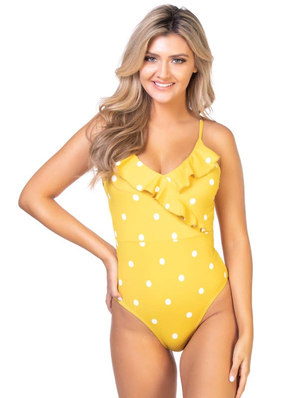 120309-GUL PRICKIG RUFFLE ETT STYCKE för wholesale av Pick Pink