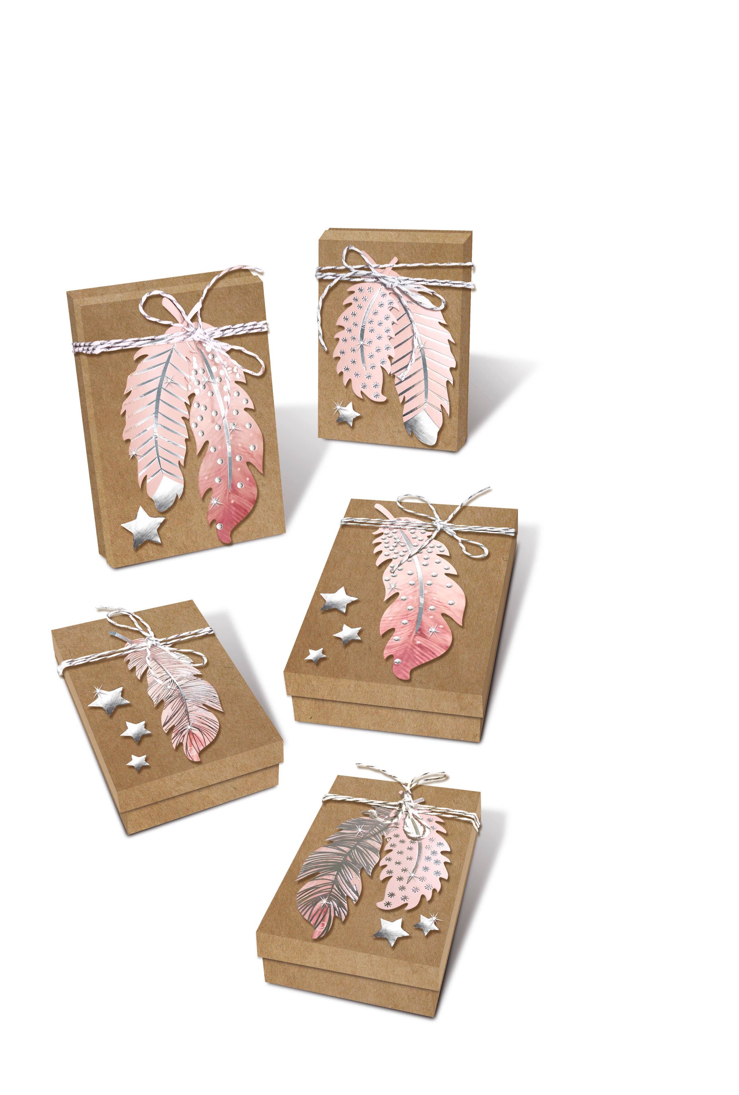 URSUS® / Buntpapierfabrik Ludwig Bähr GmbH & Co. KG - Wholesale Gift Box - “Feathers” gift box set, rose/silver2