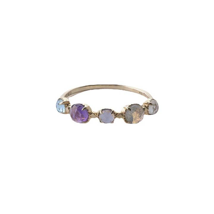 Revelari - Wholesale Multi-Stone Ring - Gold Plated Multi Gemstone Stacking Ring2