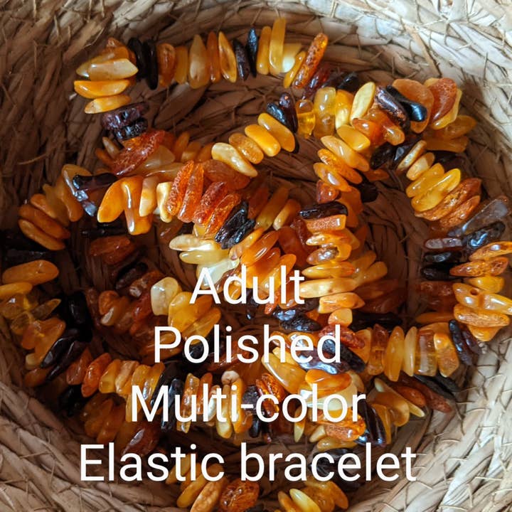 Brombie - Wholesale Beaded Bracelet - Adult genuine Baltic Amber healing stretch bracelet3