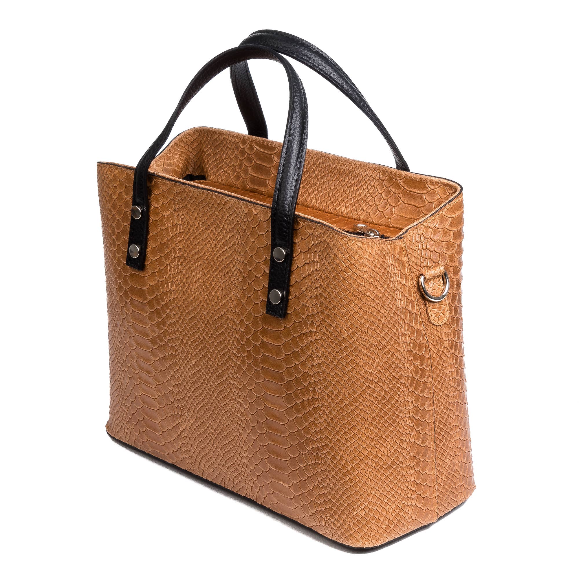 FIRENZE ARTEGIANI – Sacola - Mulher por atacado – Vittoria Sacola Couro Genuíno Camurça Serpente Impressão2