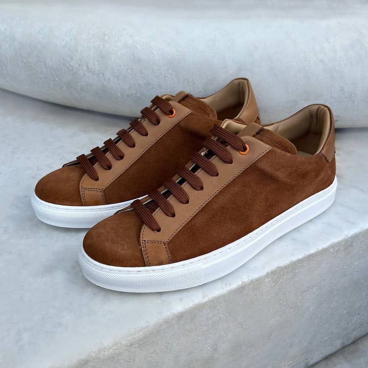 Suede sneakers in tobacco color for wholesale by Otisopse