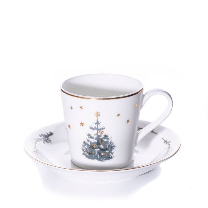 Vinter Stjärnor, Julkopp med fat/tallrik W julgran för wholesale av Jette Frölich Design