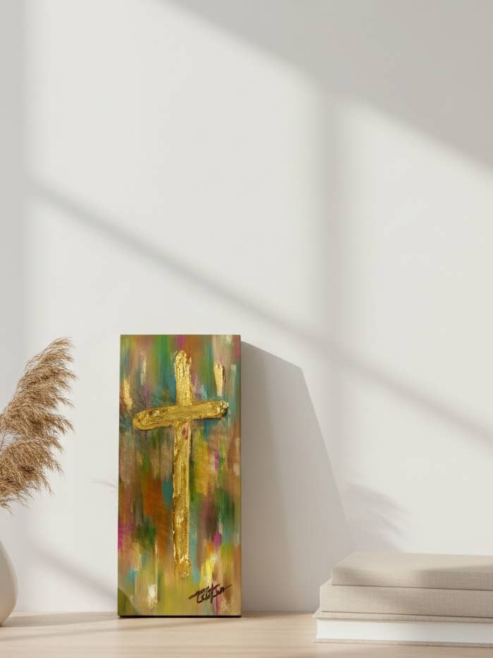 Kryds Abstrakt Multi Træblok for engroshandel hos Loftin Design Co