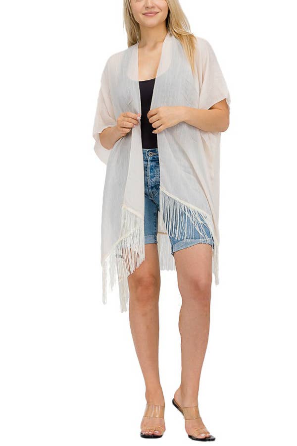 Cap Zone - Wholesale Kimono - Women's - Solid Chiffon Cover Up Kimono7