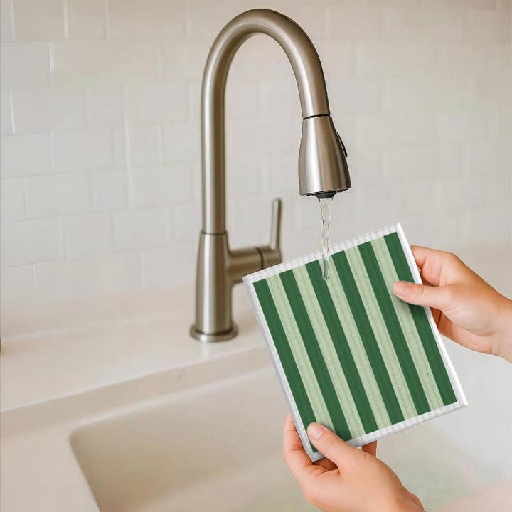 Naturbedacht - Wholesale Dishcloth - Sponge cloth - Stripes - Green - No. 64