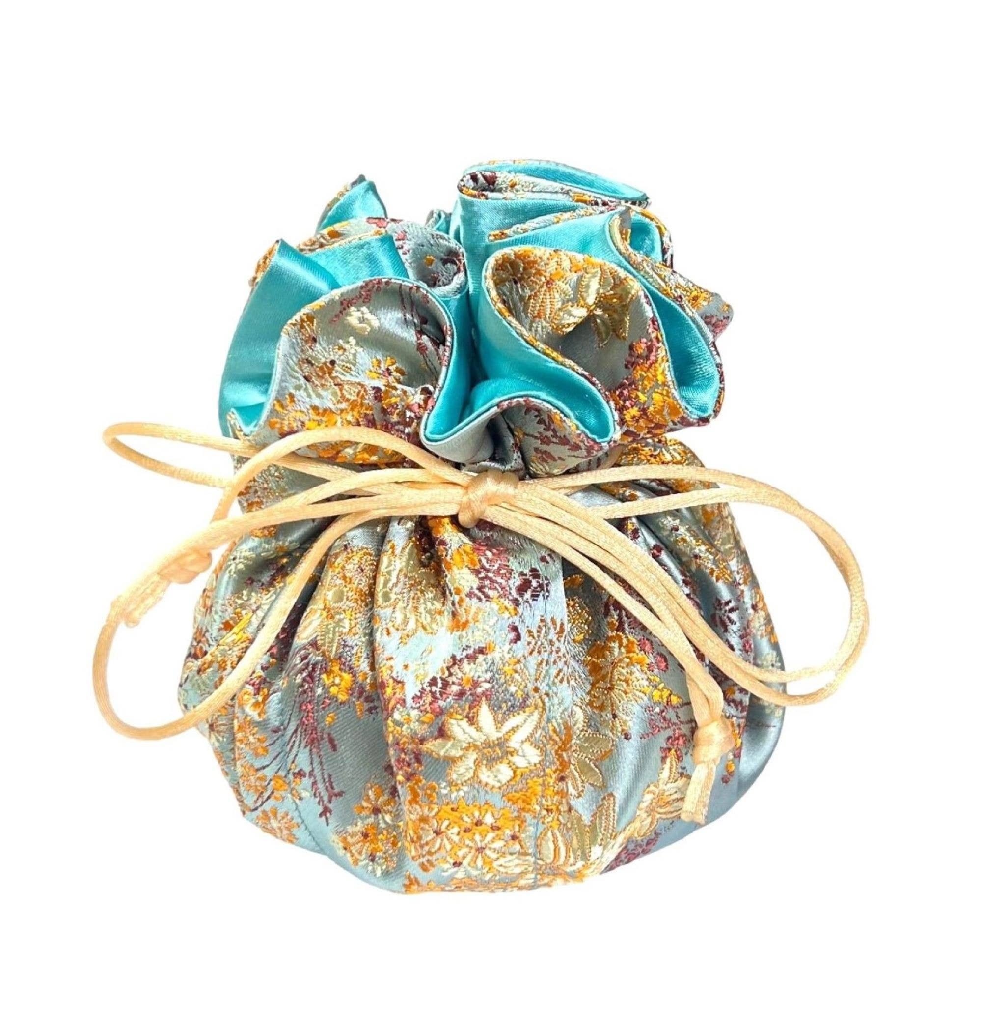 Cathayana - Wholesale Jewelry Box/Organizer - Small Floral Brocade Jewelry Pouch3