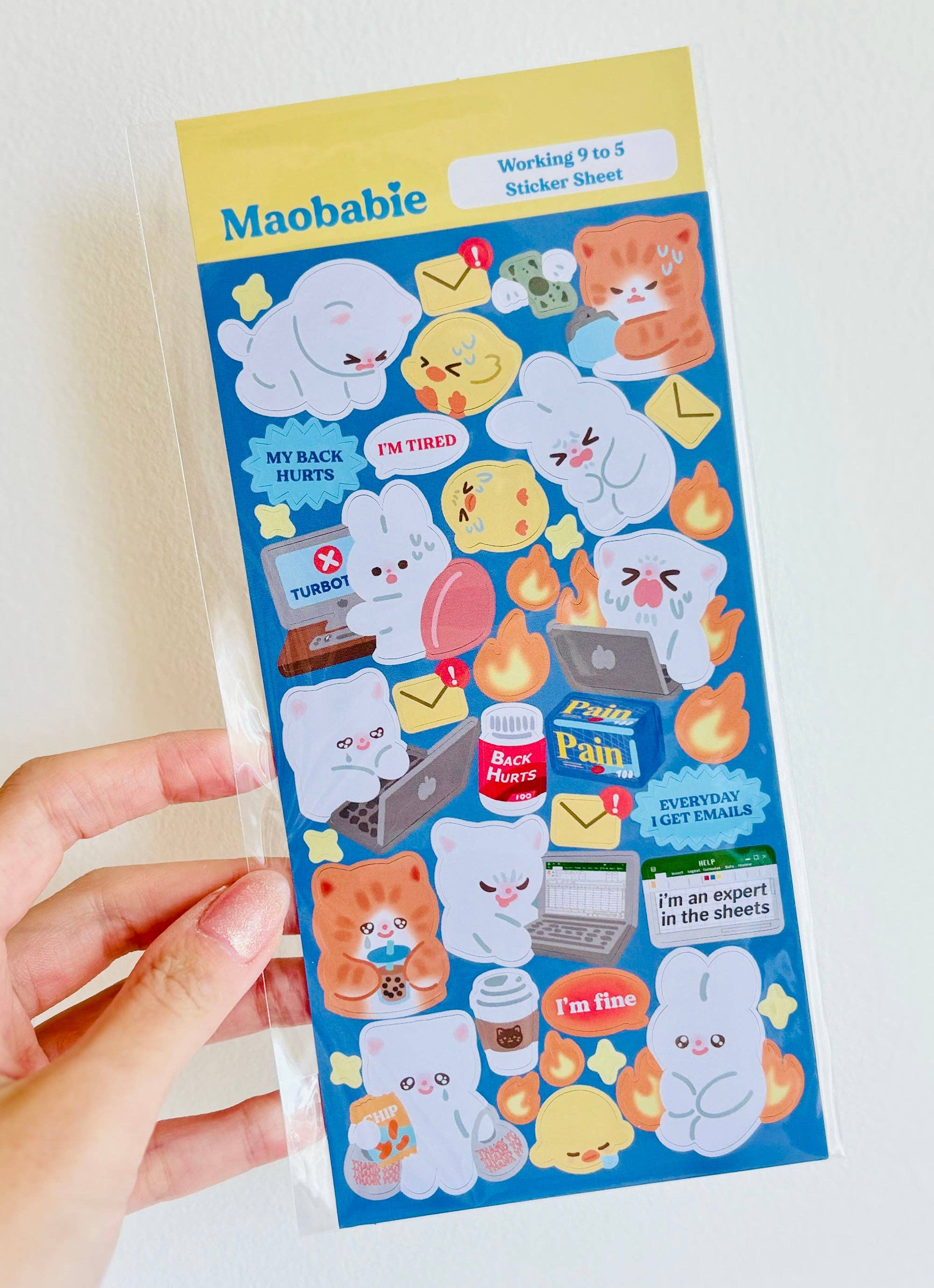Maobabie - Wholesale Sticker - Sticker Sheet - Working 9-51