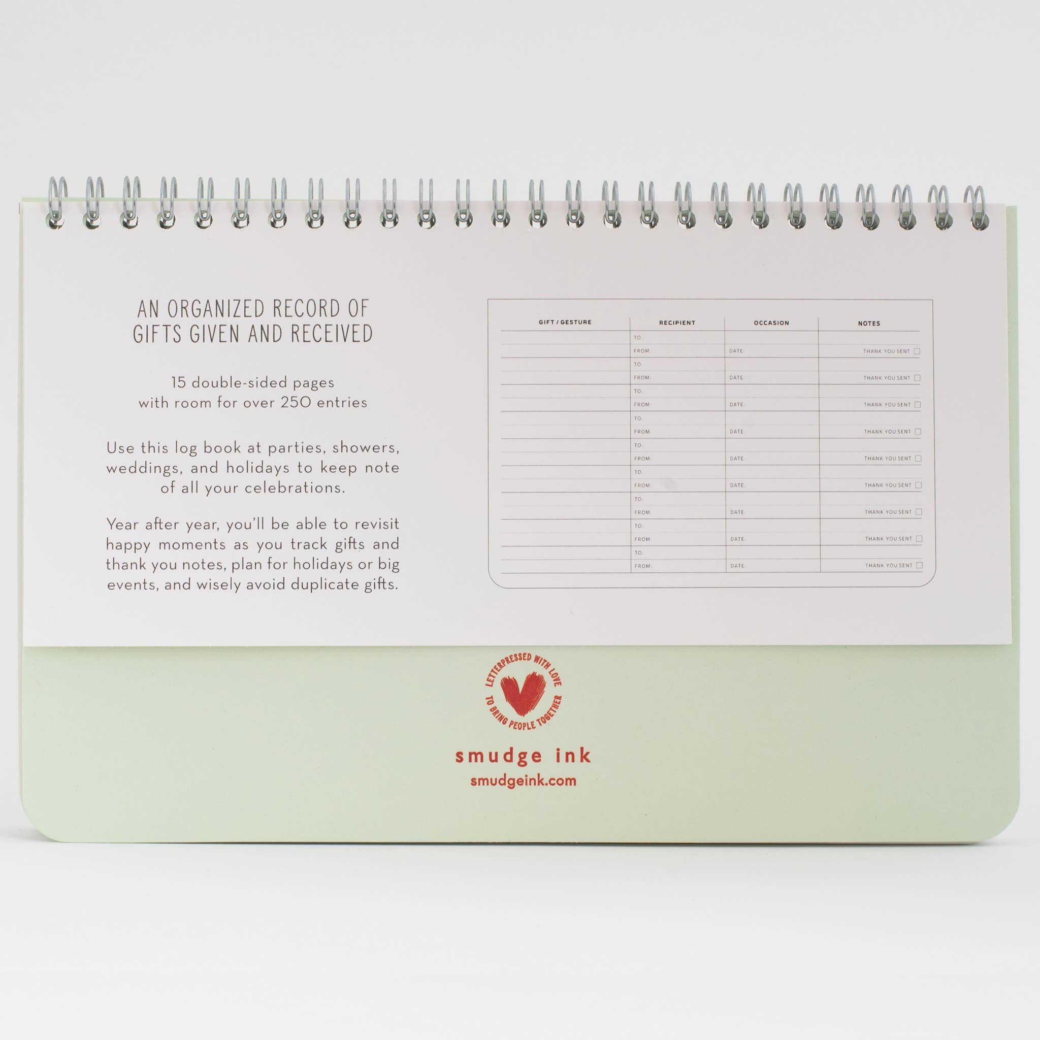 Smudge Ink - Vente Cahiers - Petit journal de bord des cadeaux et remerciements2