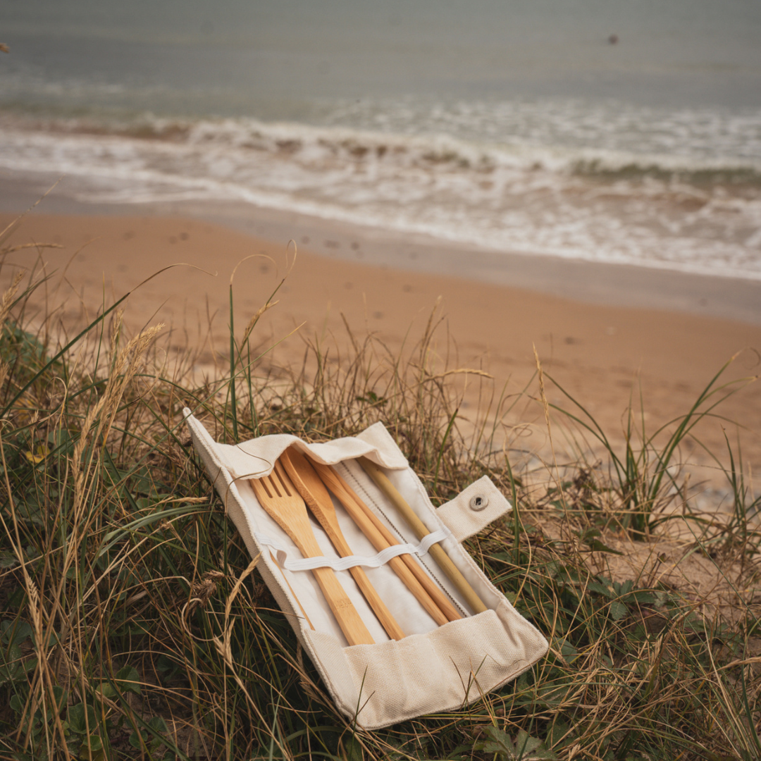 Pandoo - Wholesale Assorted Cutlery Set - Picnic and travel cutlery set | bamboo and cotton1