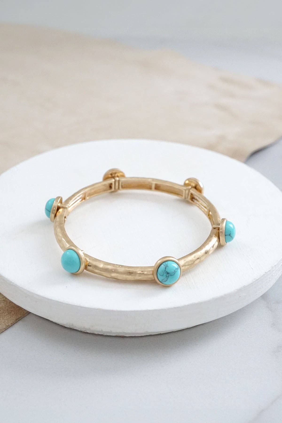 PennyLine inc - Wholesale Bangle Bracelet - Jeweled Golden Bangle with semi precious stone dots3