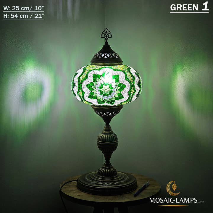 Mosaic Lamps - Wholesale Accent/Desk Lamp - 10+ Colors - Turkish Mosaic X Large Globe Table Lamp, Marrak21
