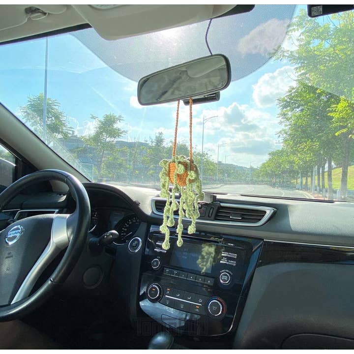 TOMOPOD LLC - Wholesale Car Decorative Charm - Unisex - Crochet Succulent Plants Macrame Car Plant Hanging Ornament7
