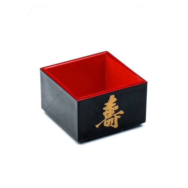 Tasse à saké Masu noire et rouge pour la vente par EMC