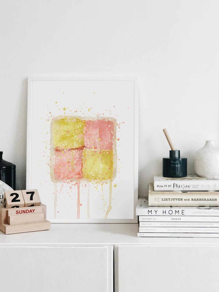 Cake Wall Art Print 'Battenberg' voor wholesale door We Love Prints