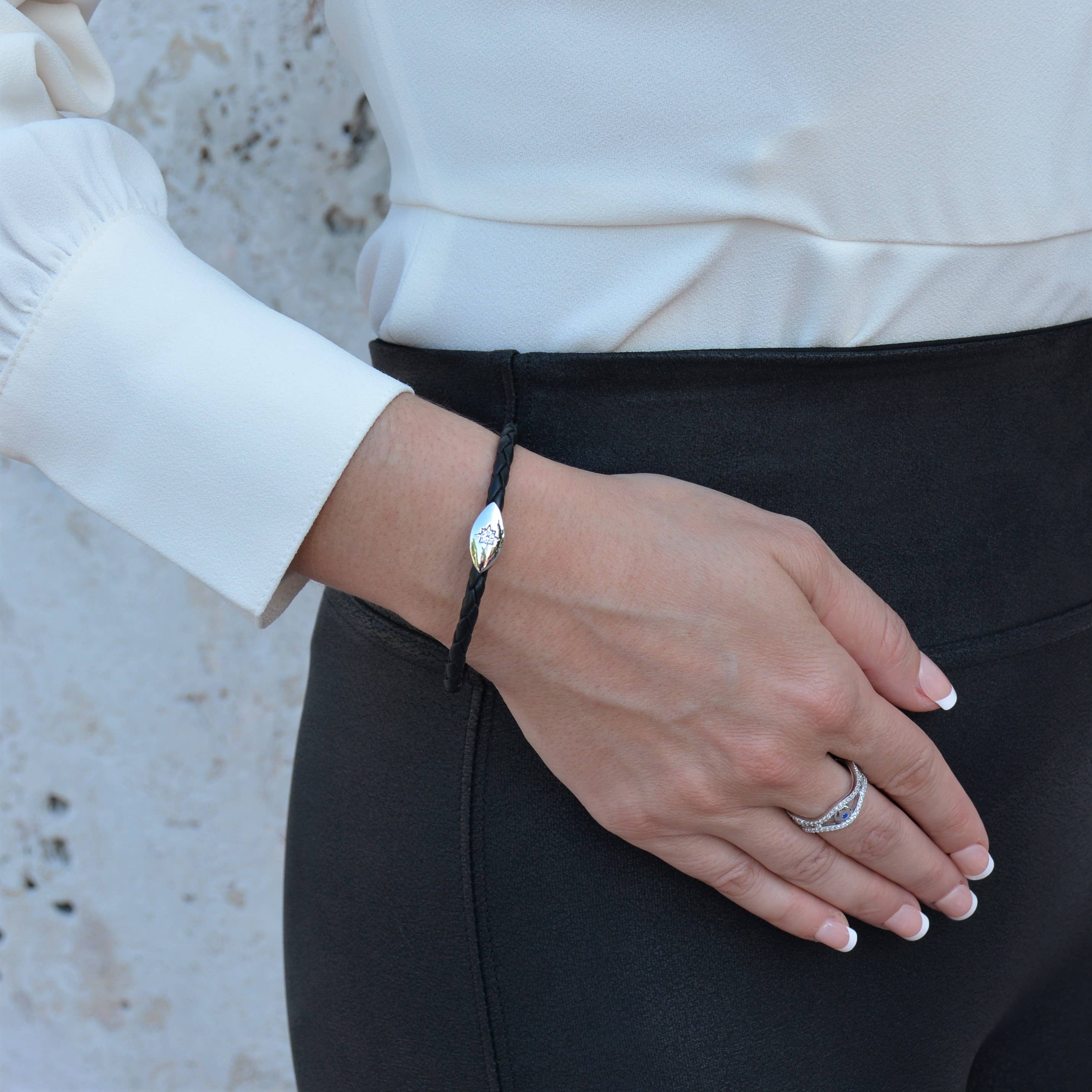 Liza Schwartz Jewelry - Vente Bracelets à breloques/pendentifs - Bracelet Evil Eye Starlight Argent - Cliquez pour plus de couleurs1