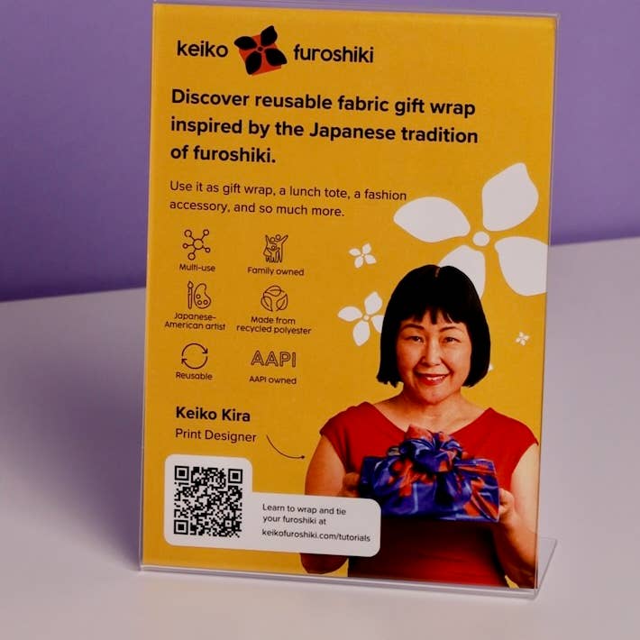 Keiko Furoshiki - Vendita all'ingrosso Carta da regalo in fogli - Panno da regalo giapponese in tessuto riutilizzabile Furoshiki12