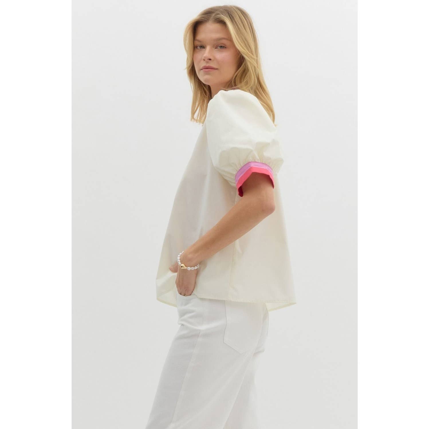 STYLE USA - Wholesale Tunic - Women's - Solid short bubble sleeve top12