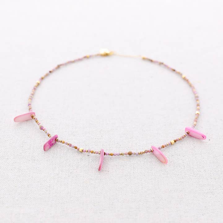 Sonata – wholesale Beaded/pearl necklace – Skewer Stones Steel Necklace4