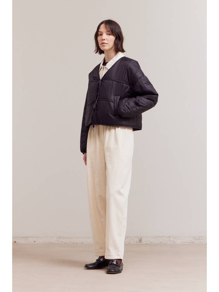 Grade & Gather - Wholesale Jacket - Women's - 80417 - FRONT TIE QUILTING JACKET2