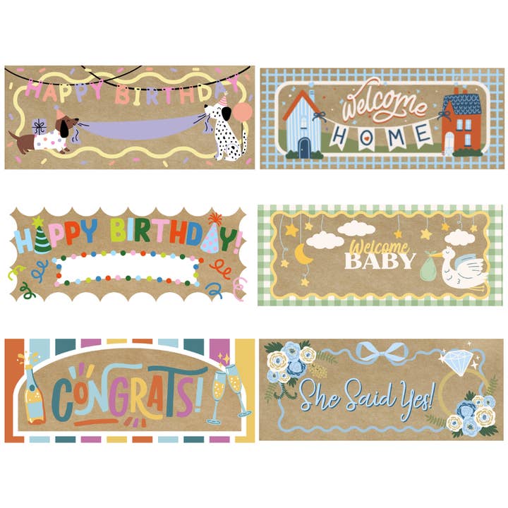 Assorted Paint By Number Banner Pre-Pack (24) for wholesale by Pink Picasso Kits