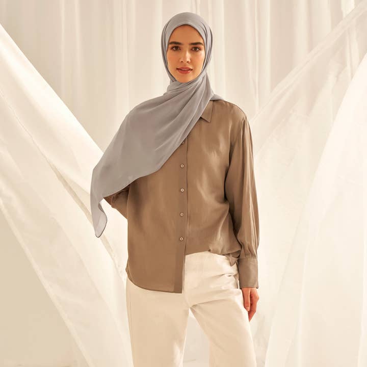 Everyday Chiffon Hijab - Pewter for wholesale on Faire0