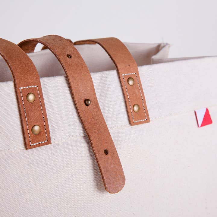 ShoreBags - Wholesale Tote Bag - Women's - Carmel Canvas and Leather Tote Bag5