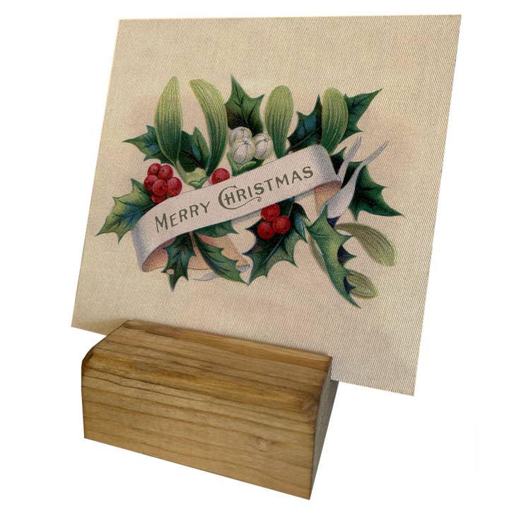 Mini Canvas, Merry Christmas Holly, Shelf Decor for wholesale by Graphically Speaking Design