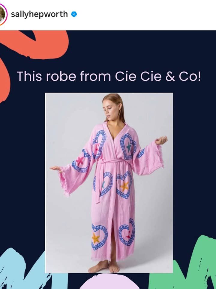 Orchid Bloom Long Robe Sea Star print - Just back in stock, run don’t walk! for wholesale on Faire21