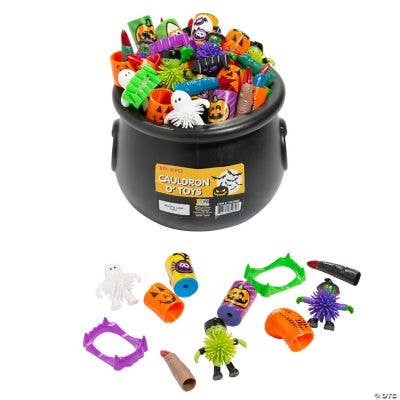 HALLOWEEN CAULDRON WITH 50PC TOY ASST for wholesale by Fun Express