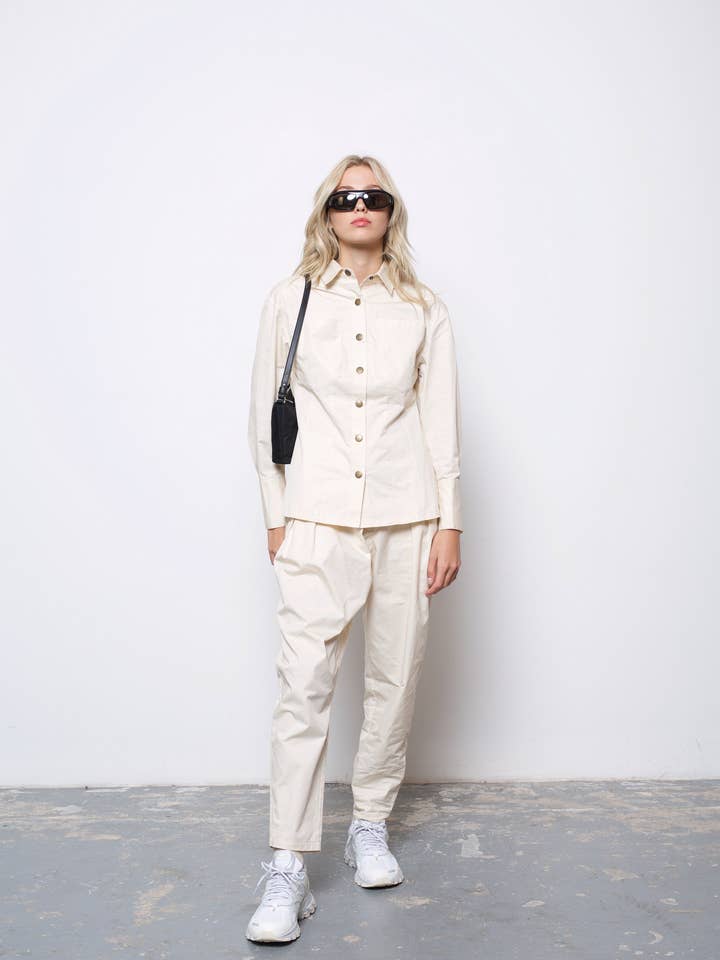 Sara High Waist Loose Fit Cotton Pants for wholesale by Amy Lynn