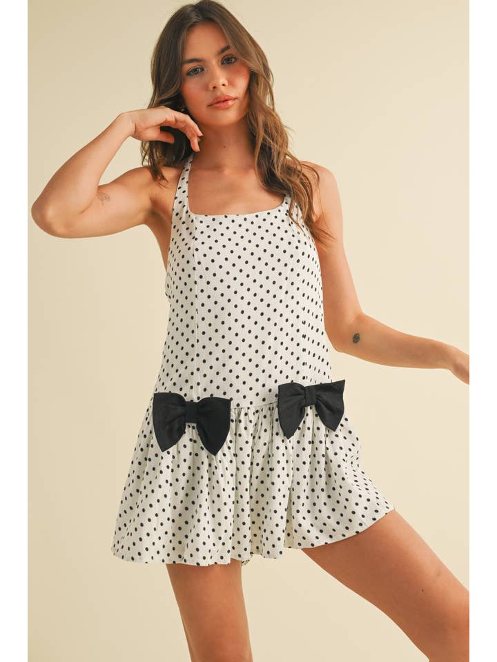 Klesis - Vente Combishort – femme - IR2204 COMBISHORT À POIS AVEC DÉTAILS NŒUD DEVANT14