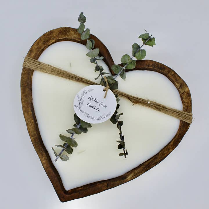 Willow Grace Candle Co - Wholesale Jar/Filled Candle - Large Heart Dough Candle