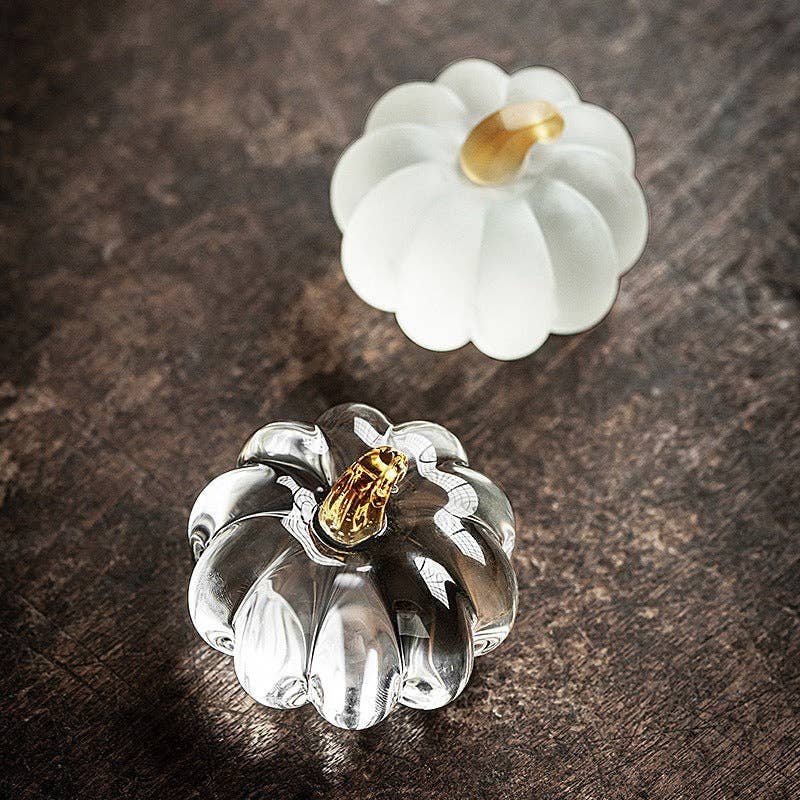 Gohobi （We cover U.S. import duties） - Wholesale Decorative Tabletop Object - Gohobi Pate de Verre Pumpkin Halloween Glass Ornament Teapot Lid Stand Paperweight31