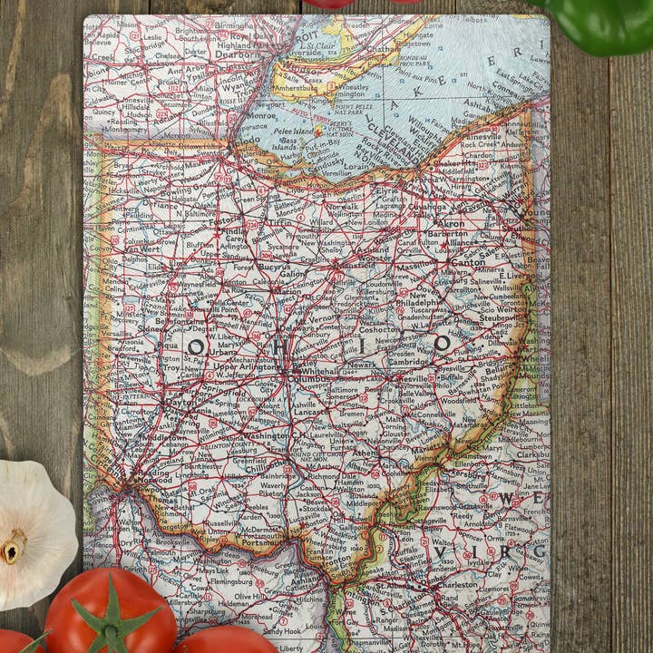 Ohio Map Cutting Board Charcuterie Cheese Board for wholesale by Daisy Mae Designs