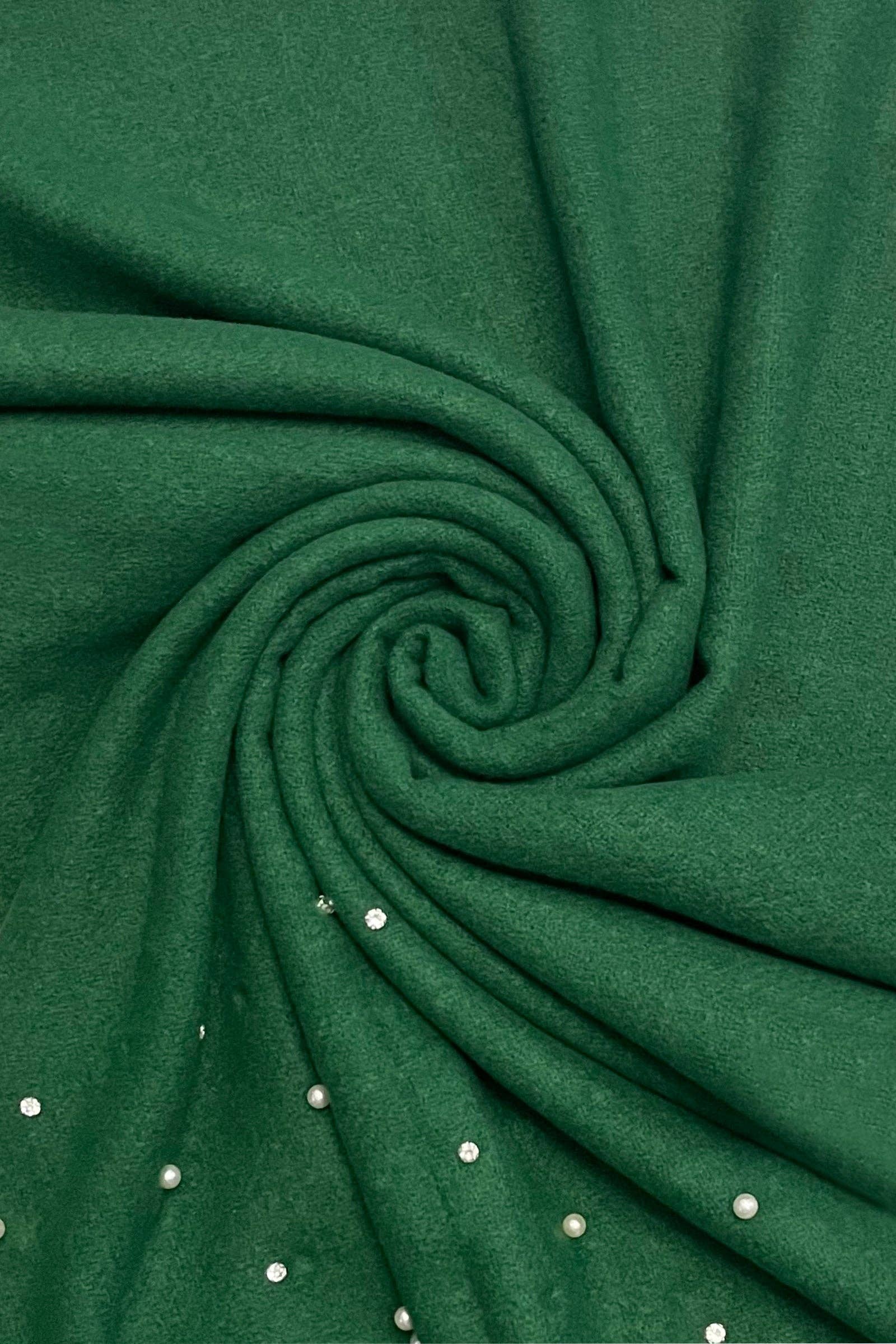 Fashion Scarf World - Wholesale Scarf - Women's - Pearl and Diamante Plain Wool Frayed Scarf30