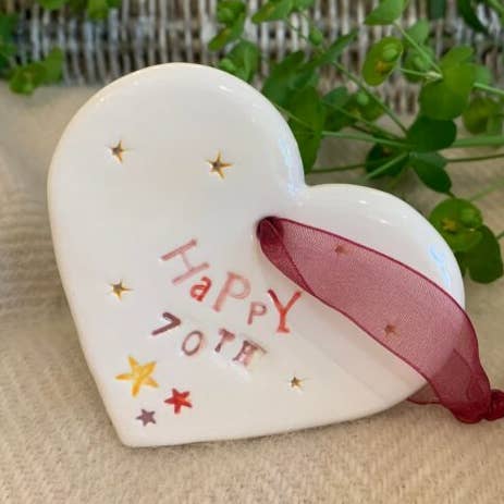 Handmade Ceramic - Happy 70th for wholesale by Jamali-Annay Designs