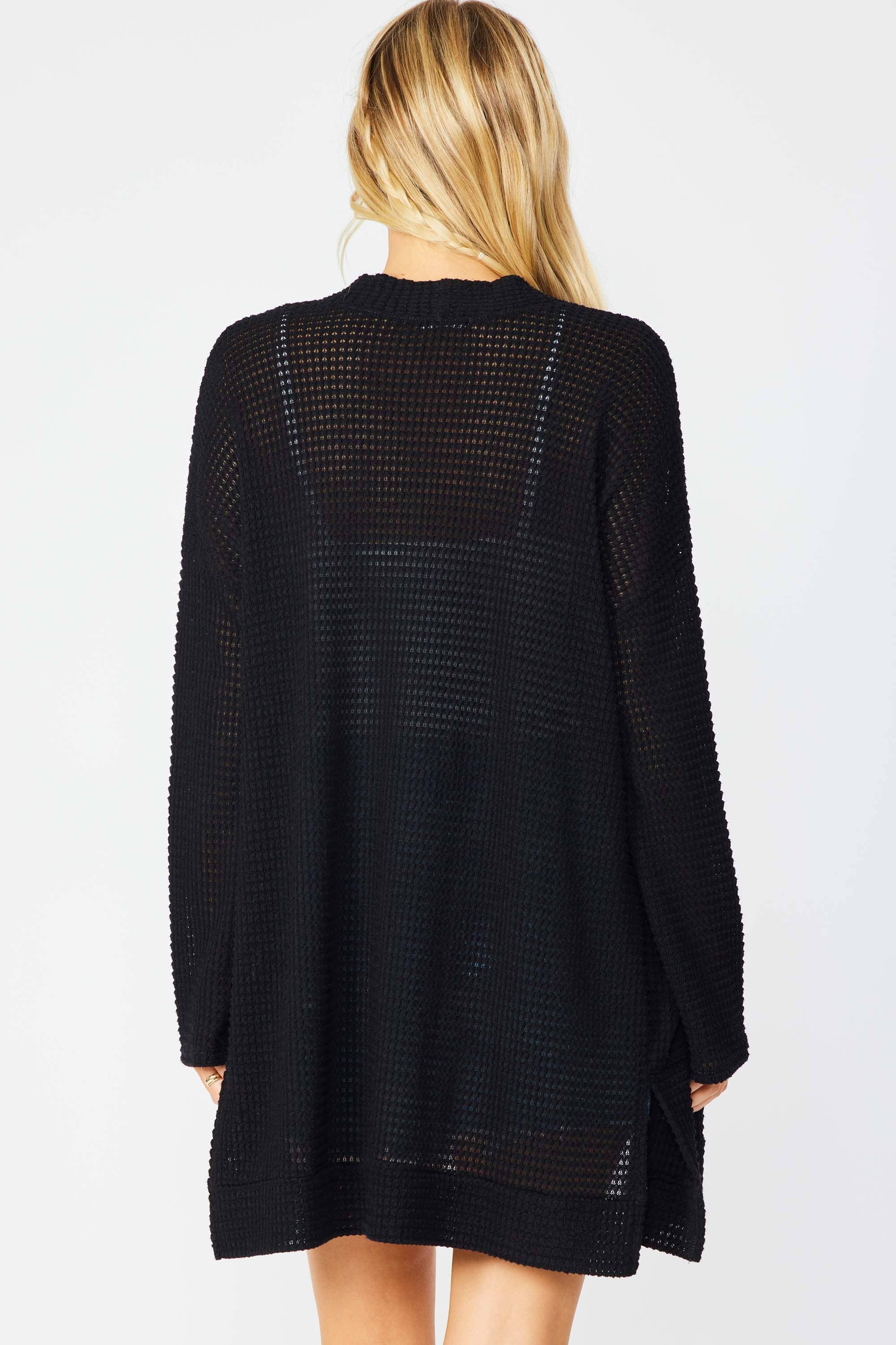 FSL Apparel - Wholesale Cardigan - Women's - SJ1005 - WAFFLE KNIT OPEN FRONT CARDIGAN WITH POCKETS10