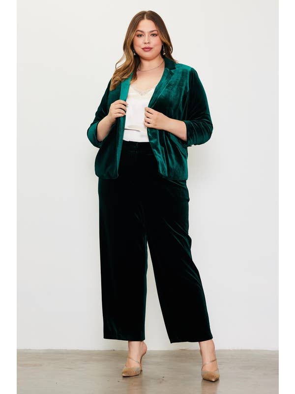 SKIES ARE BLUE – Engroshandel Bukser - Dame – Plus size fløjl bukser med lige pasform2