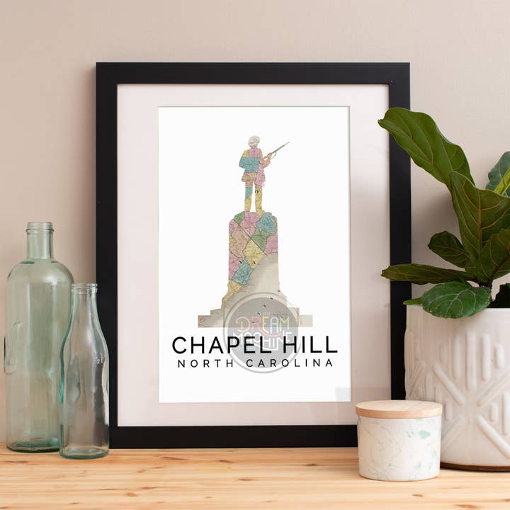 Chapel Hill Print, Chapel Hill Skyline, Chapel Hill Art, Chapel Hill Poster, Chapel Hill Watercolor, Chapel Hill Art Print, Chapel Hill Map MapSymbol23 for wholesale by DreamMachine Prints