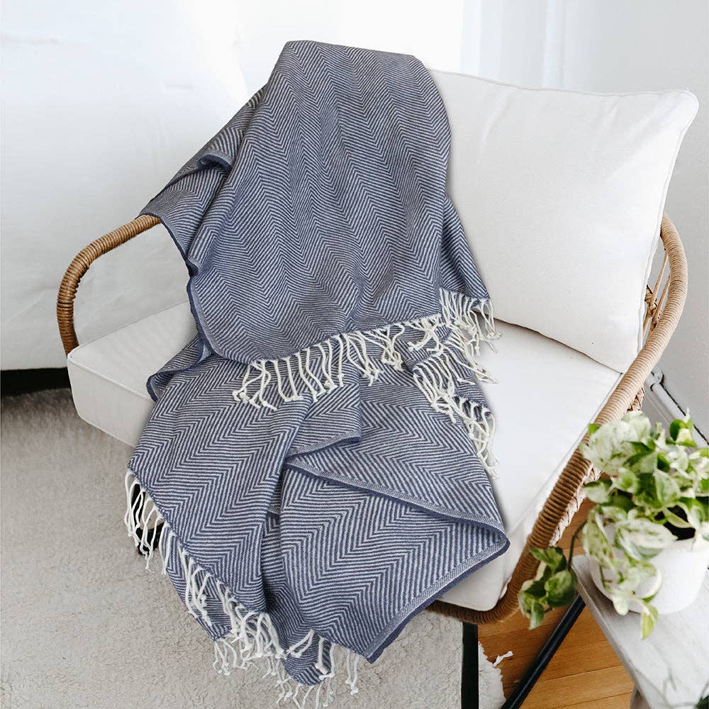Pavilia - Wholesale Throw Blanket - Herringbone Knit Fringe Throw Blanket13