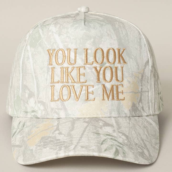 Fashion City - Wholesale Baseball Cap - Unisex - You Look Like You Love Me Embroidery Camo Cap