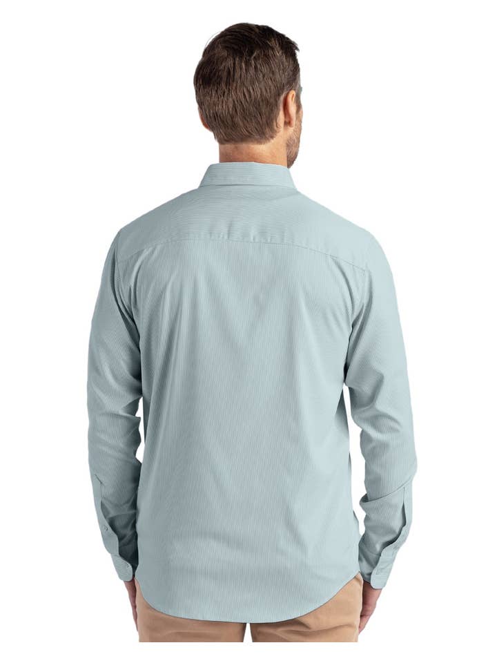 Cutter & Buck - Wholesale Button Down Shirt - Men's - Cutter & Buck Skyline Eco Pinstripe Big & Tall Dress Shirt12