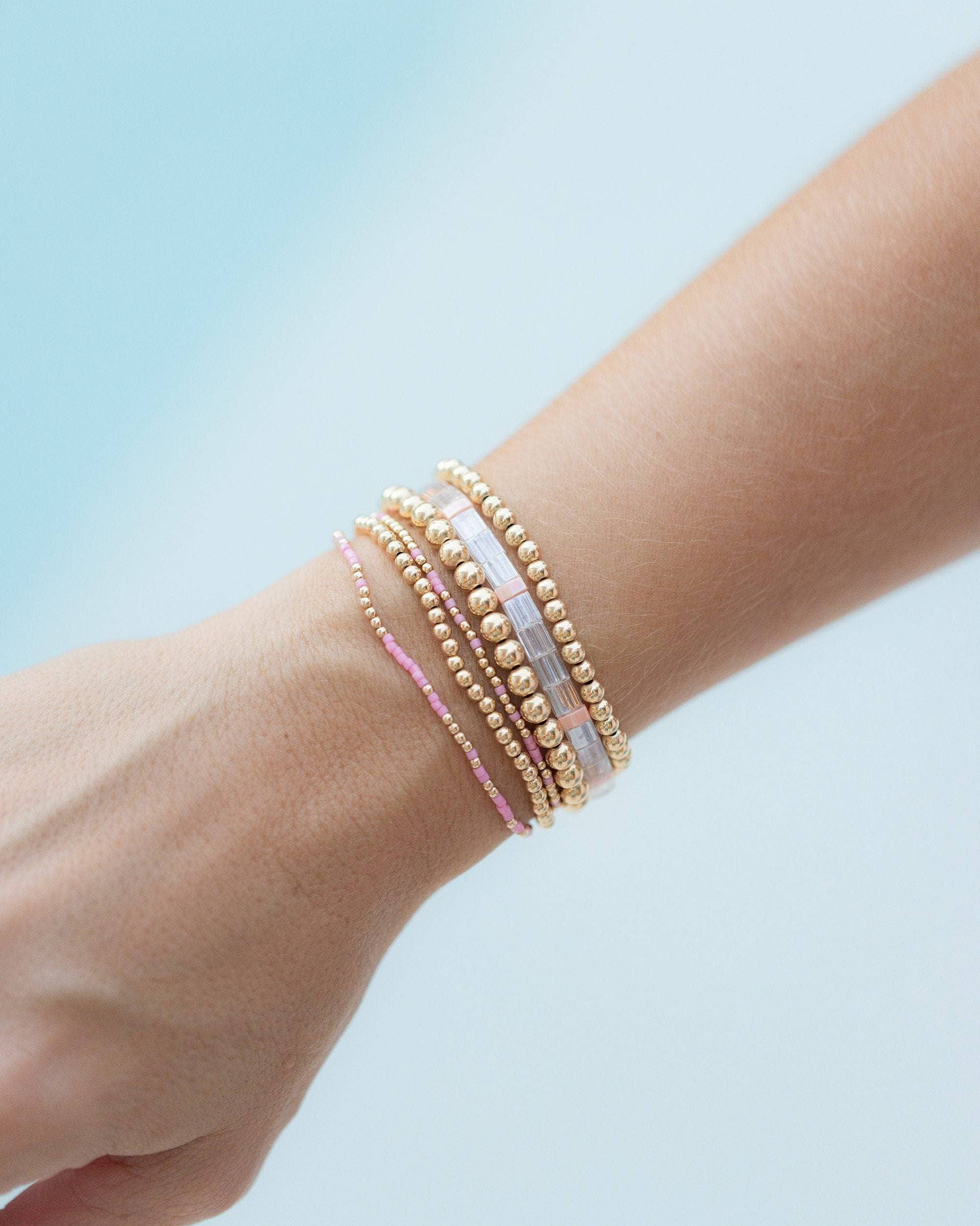 Coast and Cove - Wholesale Beaded Bracelet - Goldie Sprinkle - Pink5