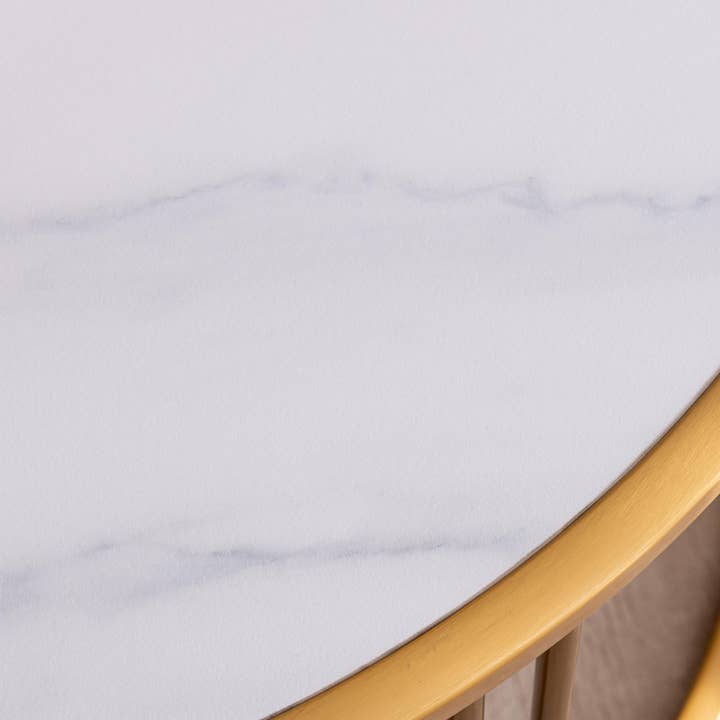 BlakOutlet – wholesale Coffee table – Slate Round Coffee Table With Golden Stainless Steel Frame3